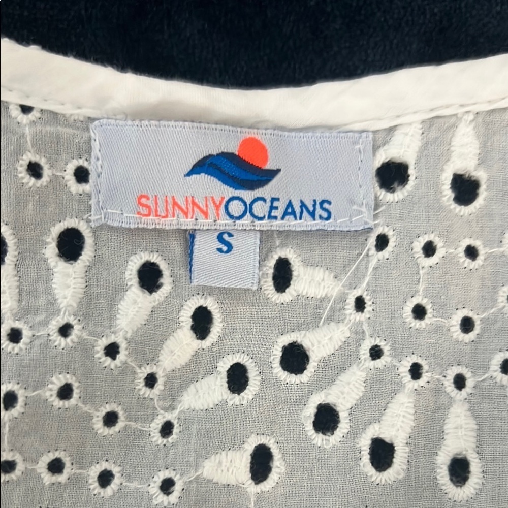 White Eyelet Swim Cover-Up Small - Picture 6 of 7